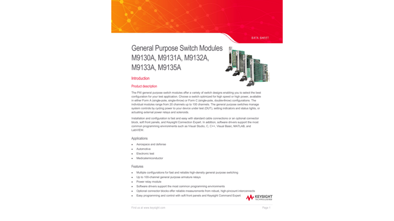 PXI General Purpose Switch Module  